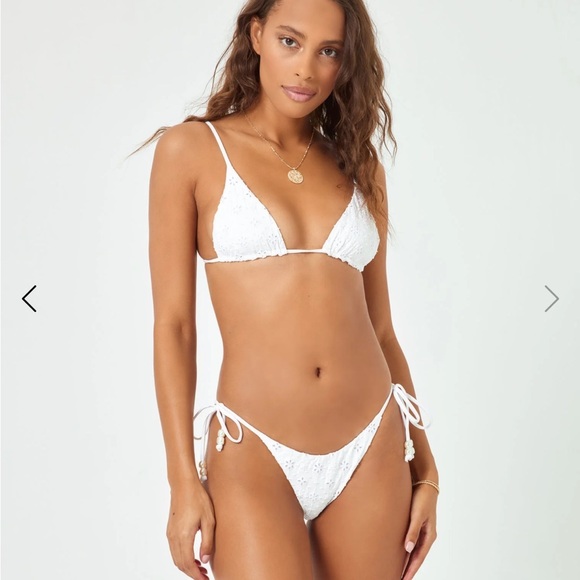 LSpace Eyelet Bikini in White - Picture 2 of 7